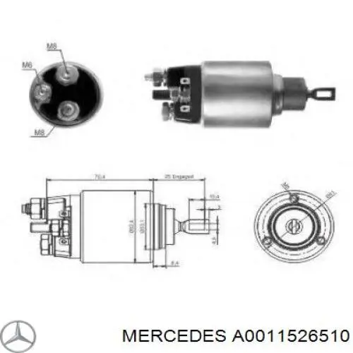 A0011526510 Mercedes реле втягивающее стартера