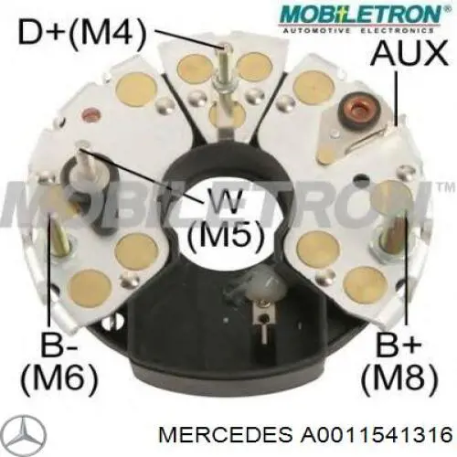 A0011541316 Mercedes мост диодный генератора