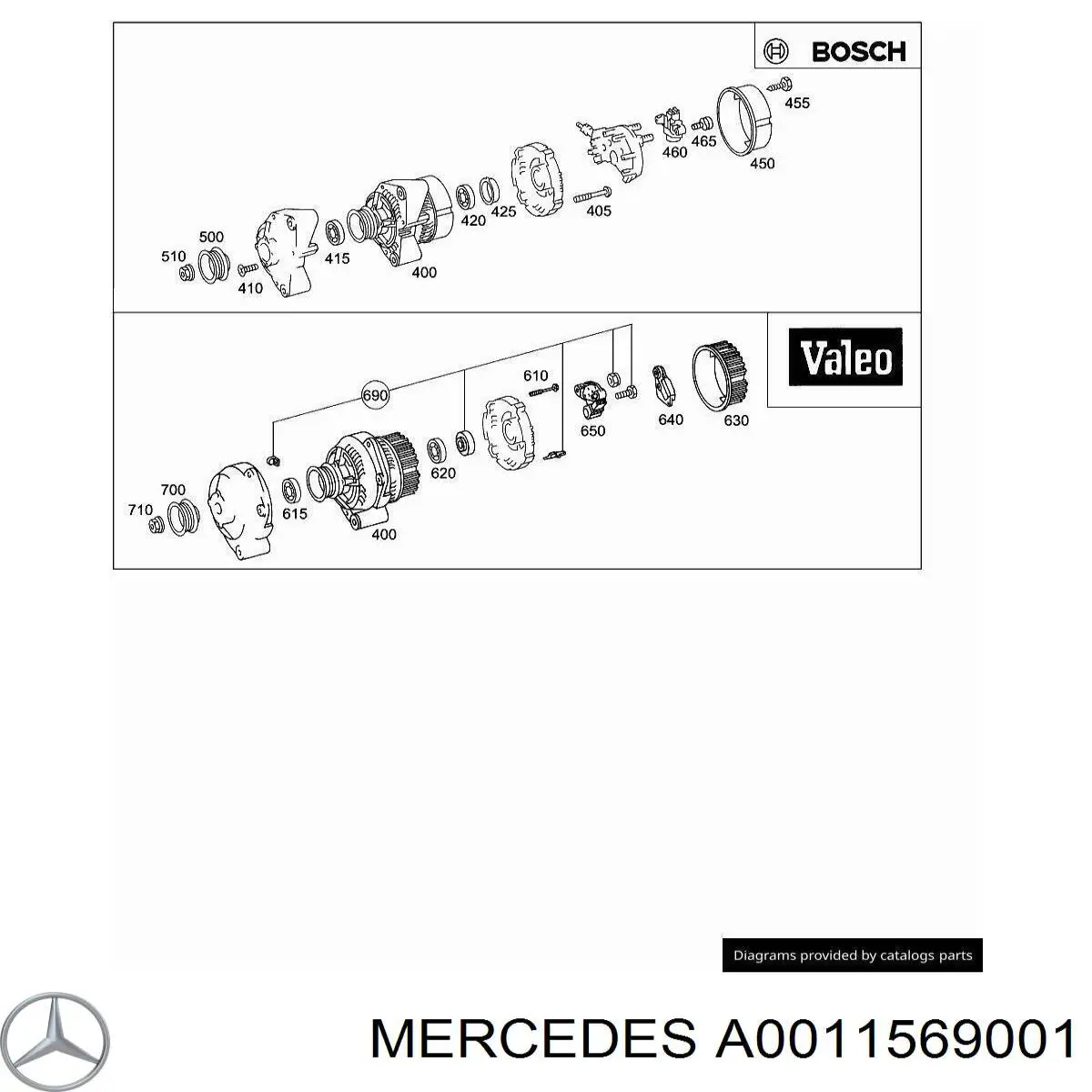 A0011569001 Mercedes terminal do gerador