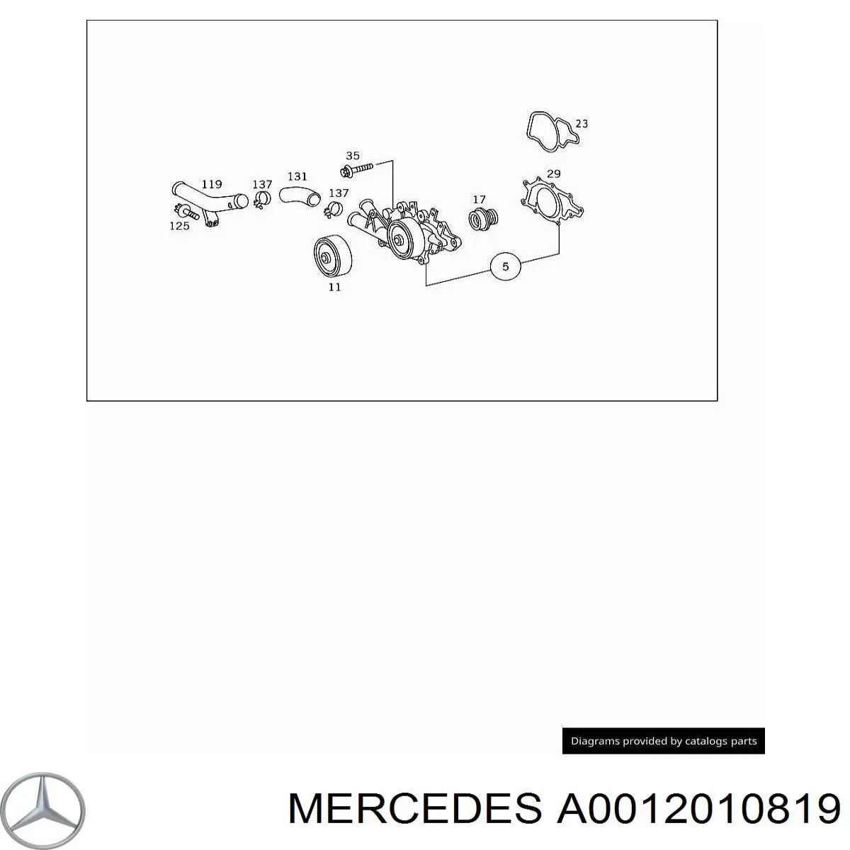 Прокладка водяной помпы Mercedes A0012011319 цена, от 38.34 USD