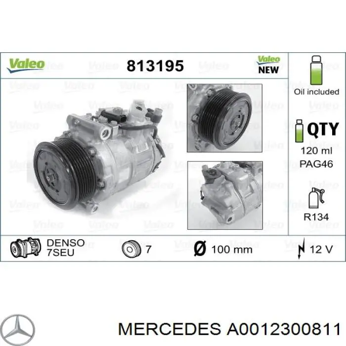 A0012300811 MERCEDES Compresor de aire acondicionado original y equivalente