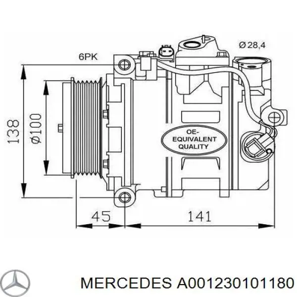 Купить A001230101180 Mercedes Компрессор климатической установки