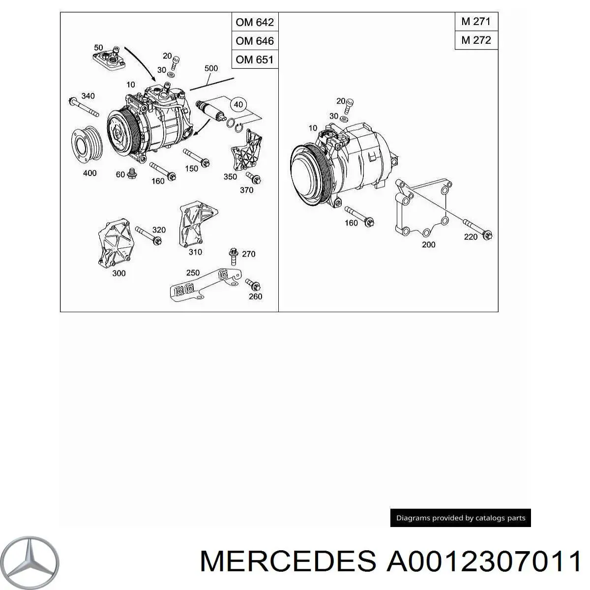 Компрессор системы кондиционирования Mercedes A0012307011 цена, от 363.14 USD