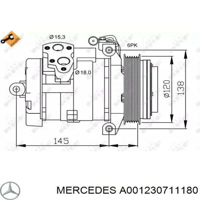 A001230711180 Mercedes Компрессор хладагента