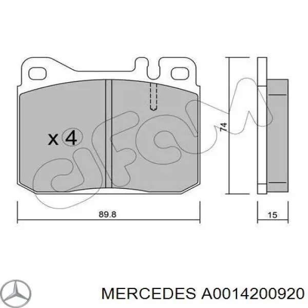 Колодки Mercedes A0014200920 цена, от 17.67 USD