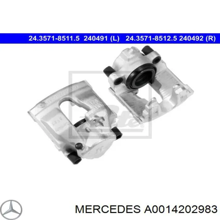 A0014202983 Mercedes суппорт тормозной передний левый