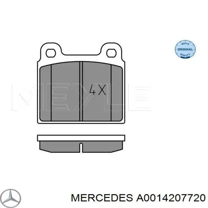 Передние тормозные колодки A0014207720 Mercedes