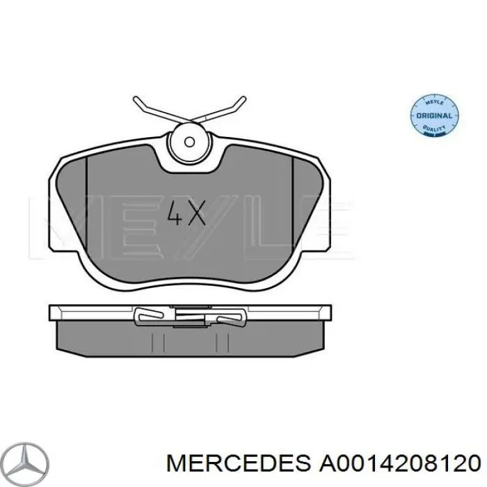 Купить A0014208120 Mercedes Колодки тормозные