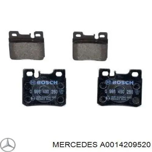 A0014209520 Mercedes колодки тормозные задние дисковые