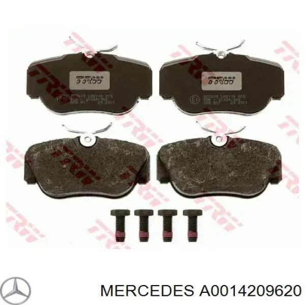 A0014209620 Mercedes колодки тормозные передние дисковые