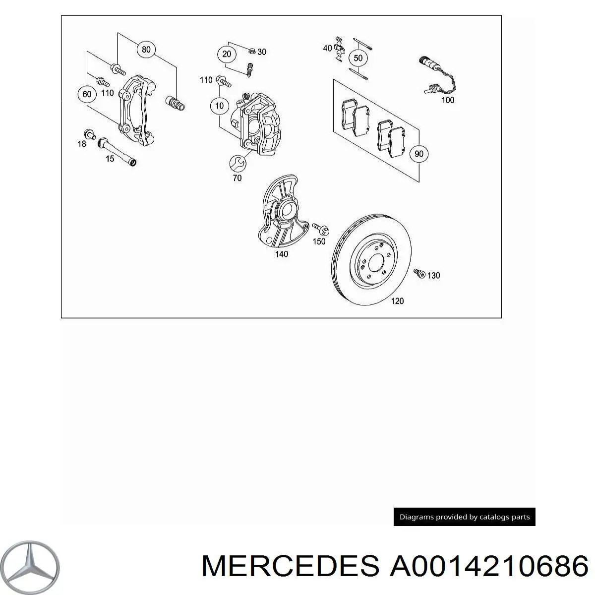 A0014210686 Mercedes Ремкомплект суппорта тормозного, переднего