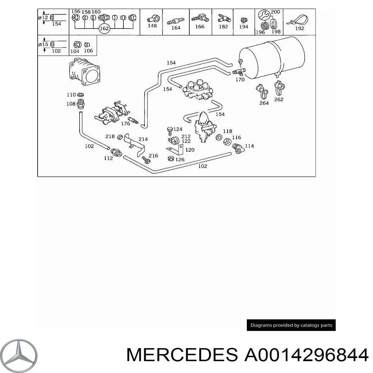 Ускорительный клапан пневмосистемы A0014296844 Mercedes