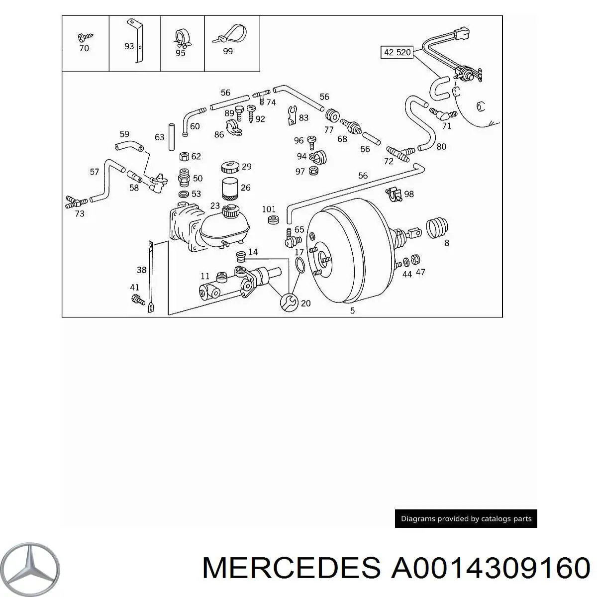A0014309160 Mercedes ремкомплект главного тормозного цилиндра