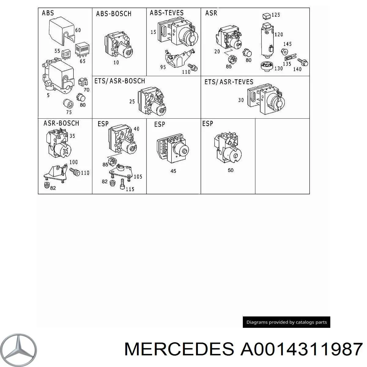  Mercedes A0014311987 цена, от 405.19 USD