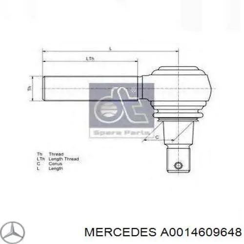A0014609648 Mercedes наконечник поперечной рулевой тяги