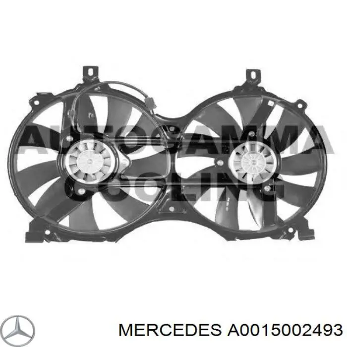 A0015002493 Mercedes электровентилятор охлаждения в сборе (мотор+крыльчатка)