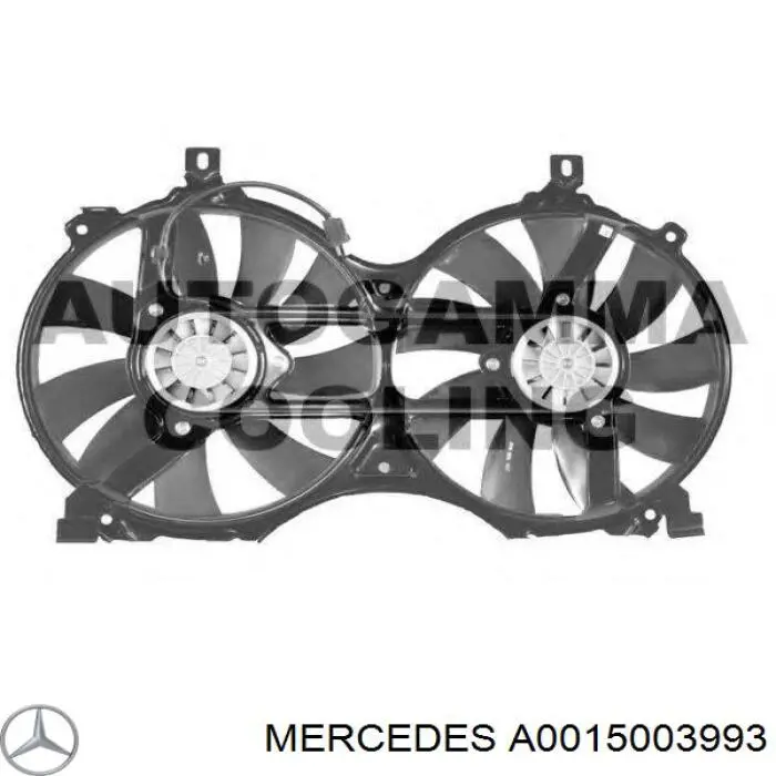 Электровентилятор охлаждения в сборе (мотор+крыльчатка) MERCEDES A0015003993