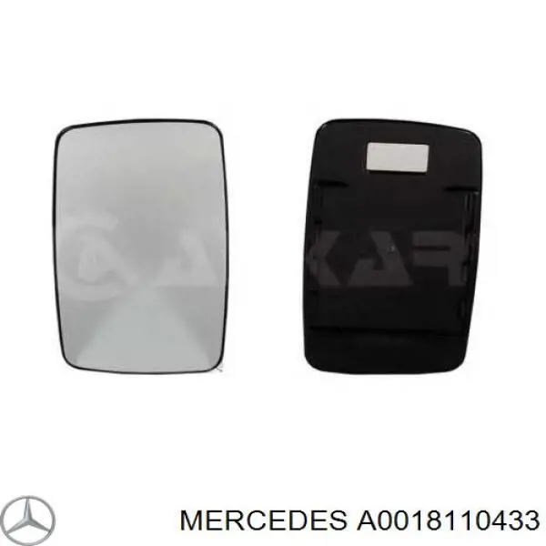 Зеркальный элемент зеркала заднего вида правого A0018110433 Mercedes