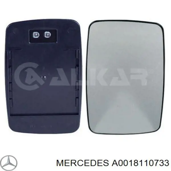 Зеркальный элемент зеркала заднего вида правого A0018110733 Mercedes