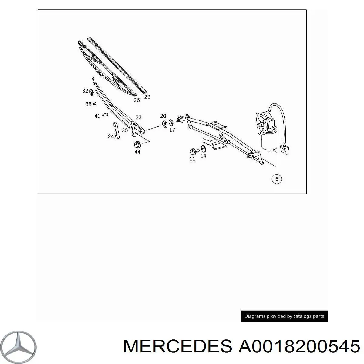 Щетка стеклоочистителя лобового стекла, водительская Mercedes A0018200545 цена, от 9.56 USD