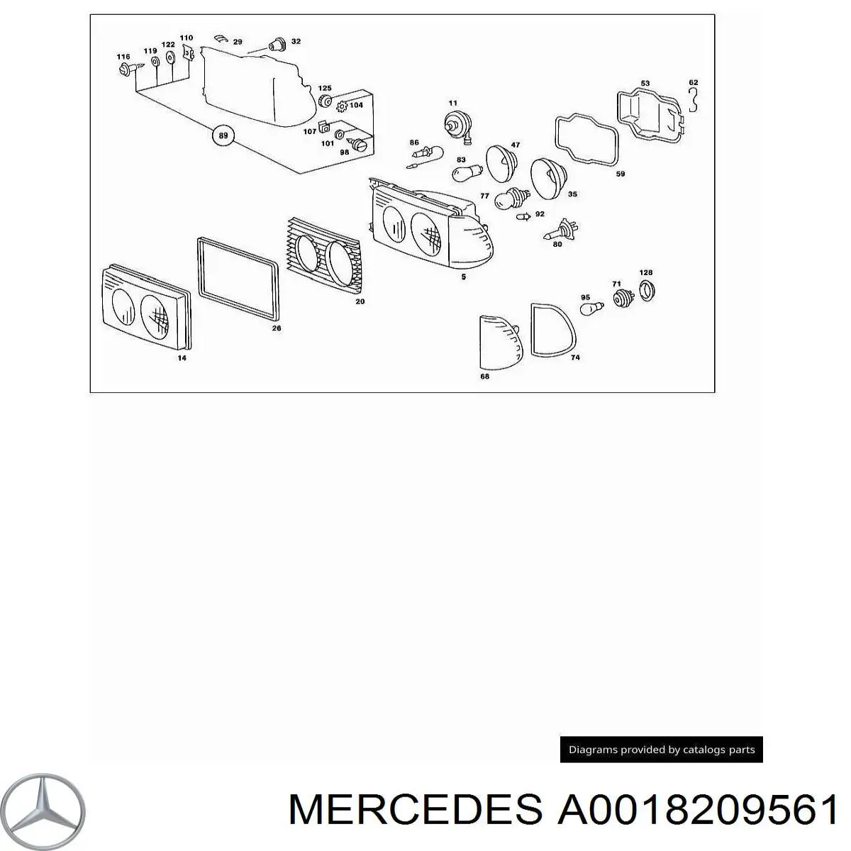 Lâmpada-luz esquerda/direita para Mercedes E (W123)