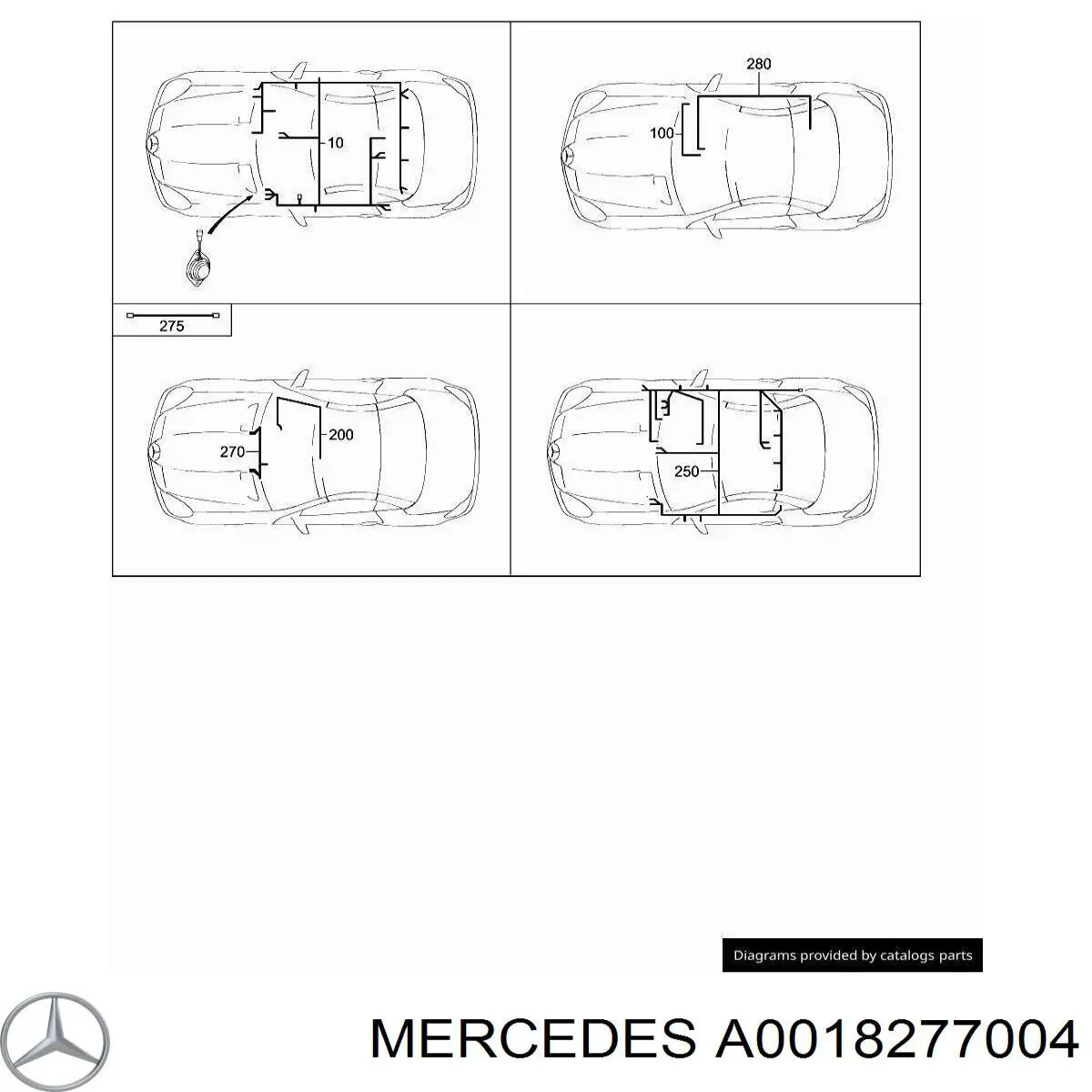 Рейлинги на крышу под багажник Mercedes A0018276504 цена, от 41.80 USD