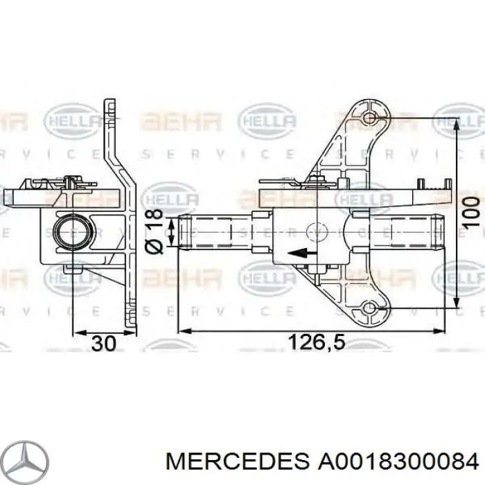 A0018300084 Mercedes Регулирующий клапан охлаждающей жидкости
