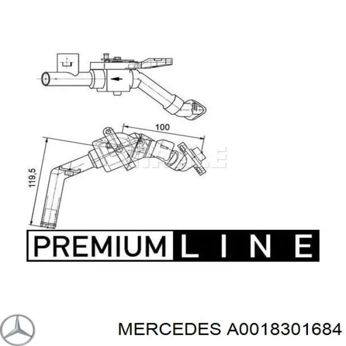 A0018301684 Mercedes кран печки (отопителя)