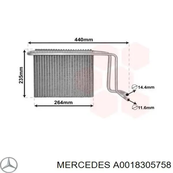 Испаритель кондиционера A0018305758 Mercedes
