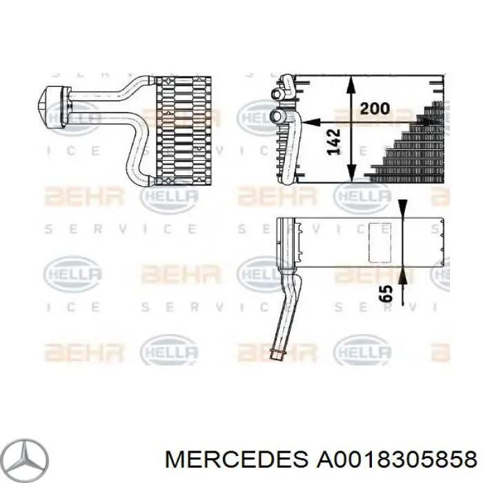 Испаритель кондиционера MERCEDES A0018305858