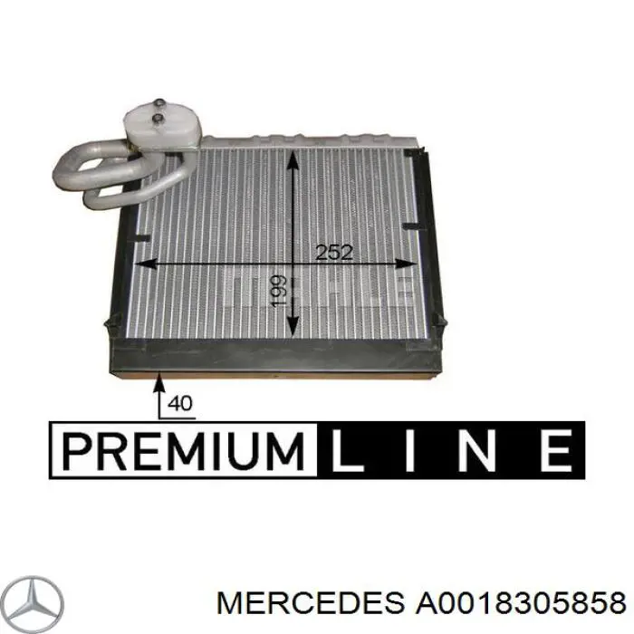 Радиатор испарителя кондиционера Mercedes A0018305858 цена, от 89.07 USD