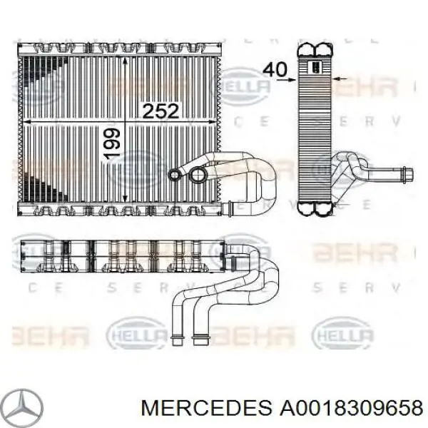 A0018309658 Mercedes vaporizador de aparelho de ar condicionado