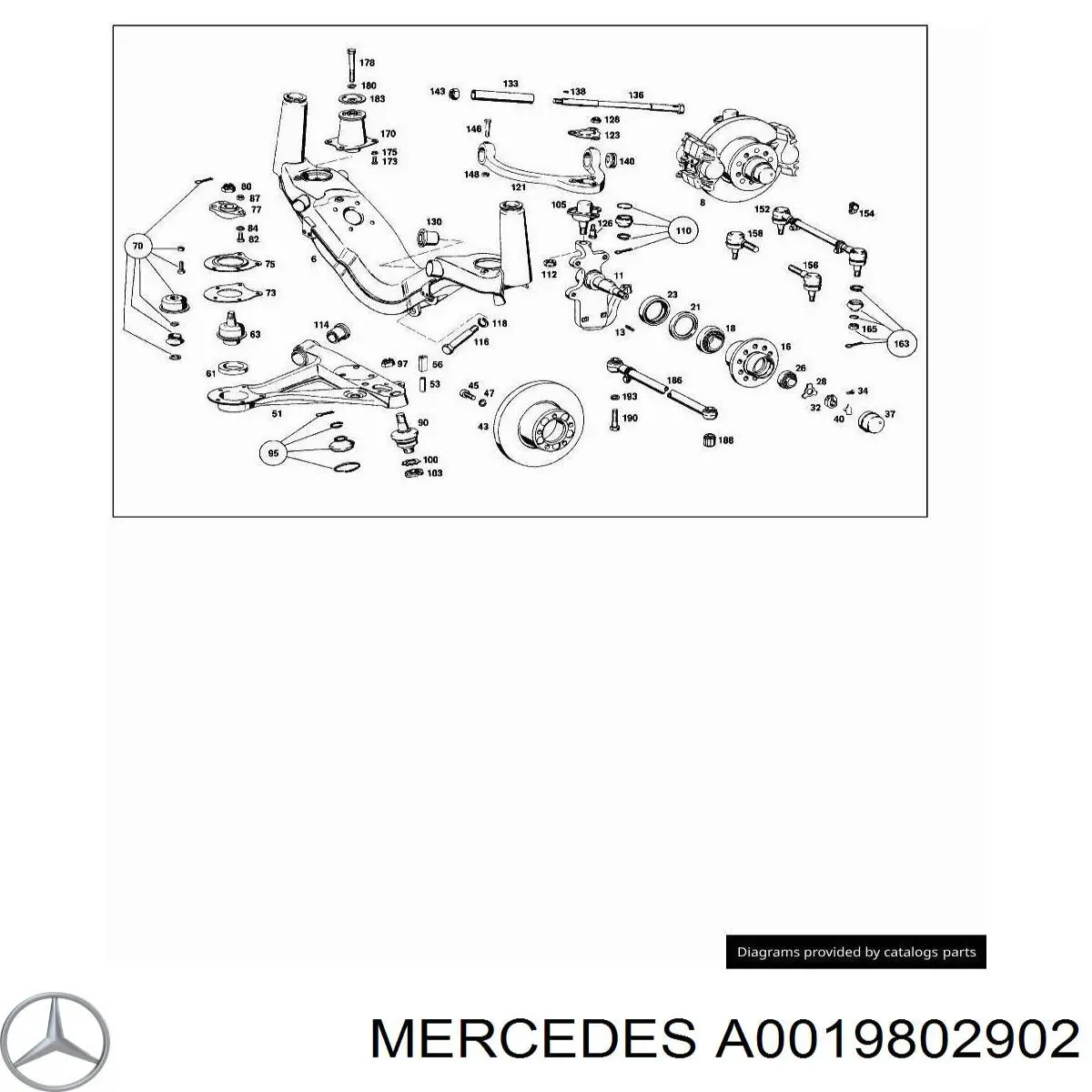 Купить A0019802902 Mercedes Подшипник ступицы передней внутренний