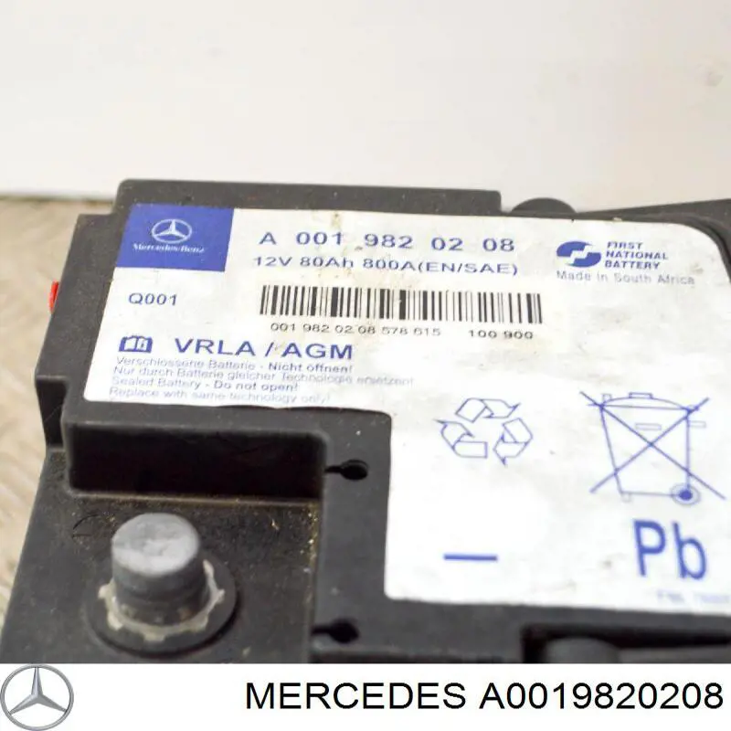 A0019820208 Mercedes Аккумуляторная батарея