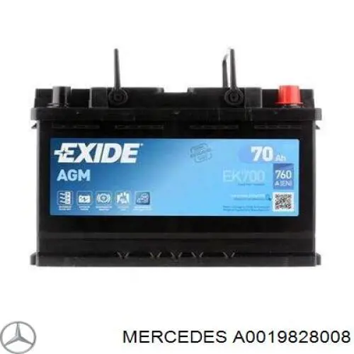 Аккумулятор Mercedes A0019828008