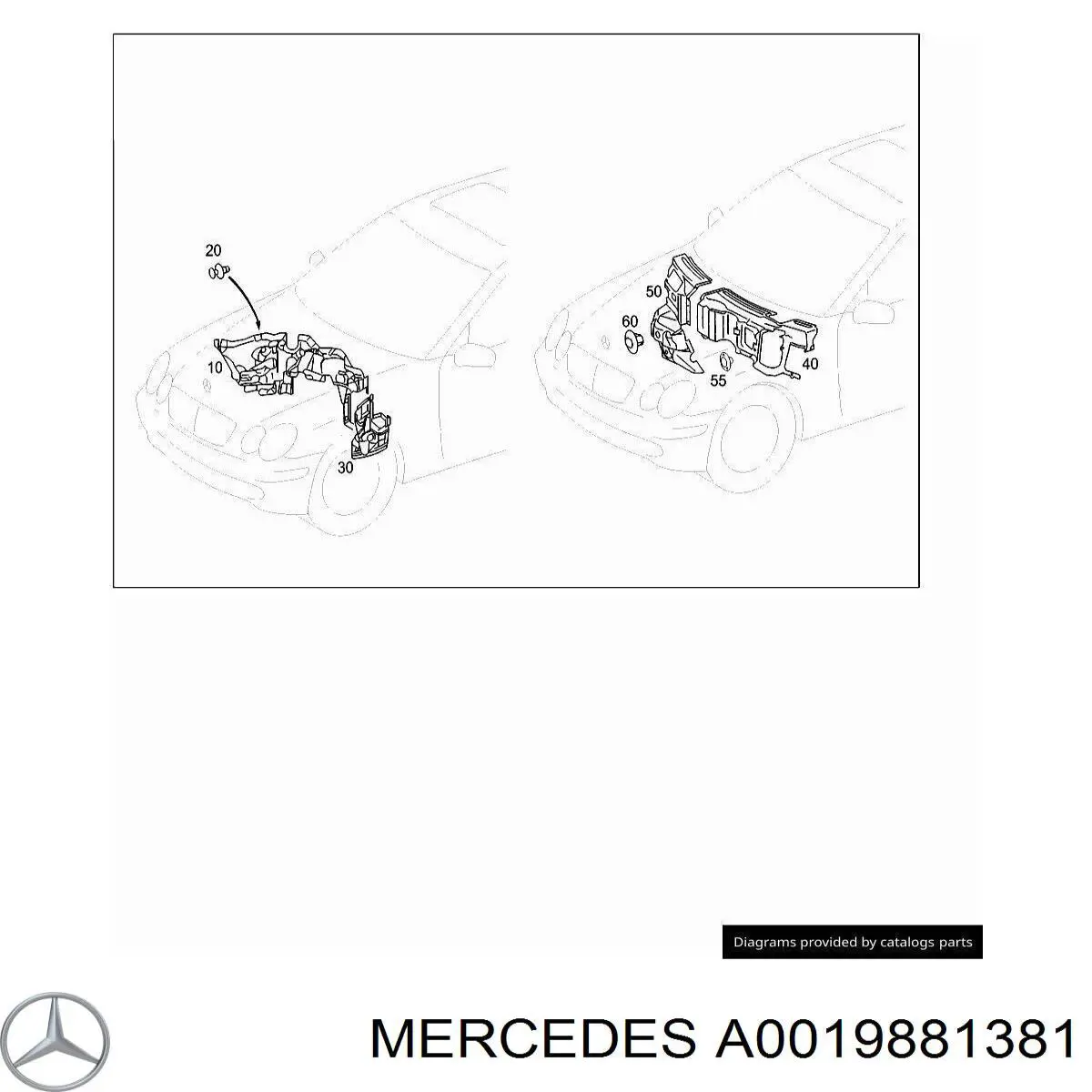 Отбойник капота Mercedes A0019881381