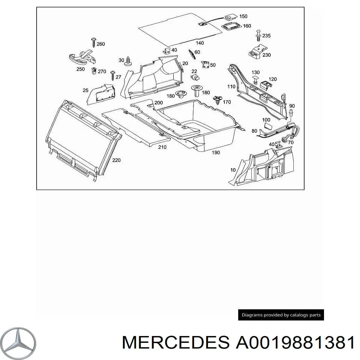 Буфер капота резиновый Mercedes A0019881381 цена, от 0.43 USD