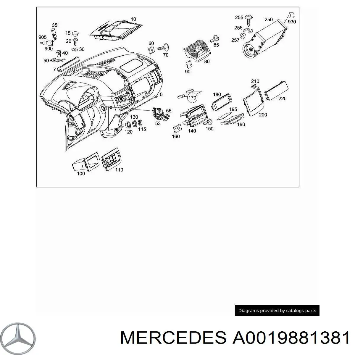 Купить A0019881381 Mercedes Буфер (отбойник) капота
