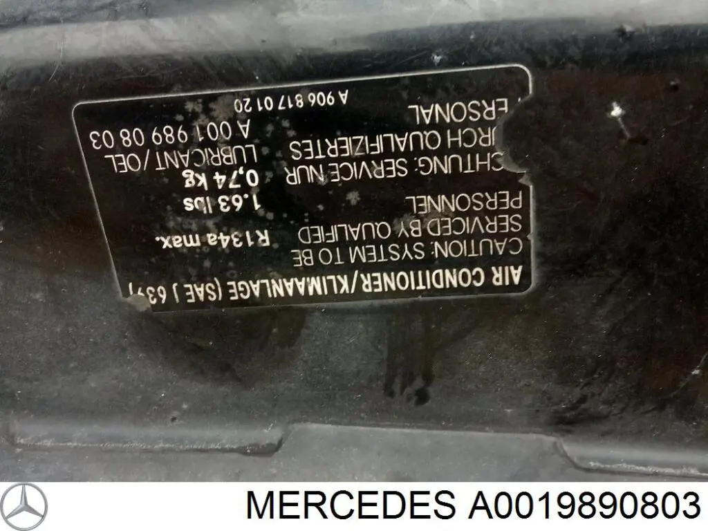A0019890803 Mercedes Масло компрессора кондиционера