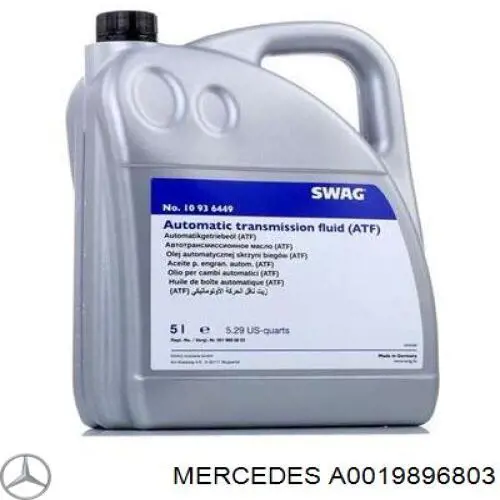  Масло трансмиссионное Mercedes 1 л (A0019896803)