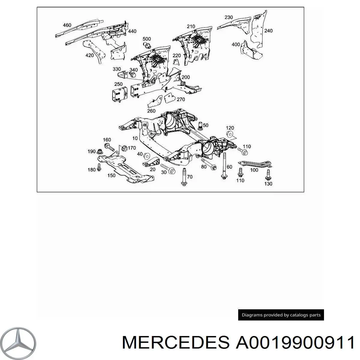 Болт крепления подрамника A0019900911 Mercedes