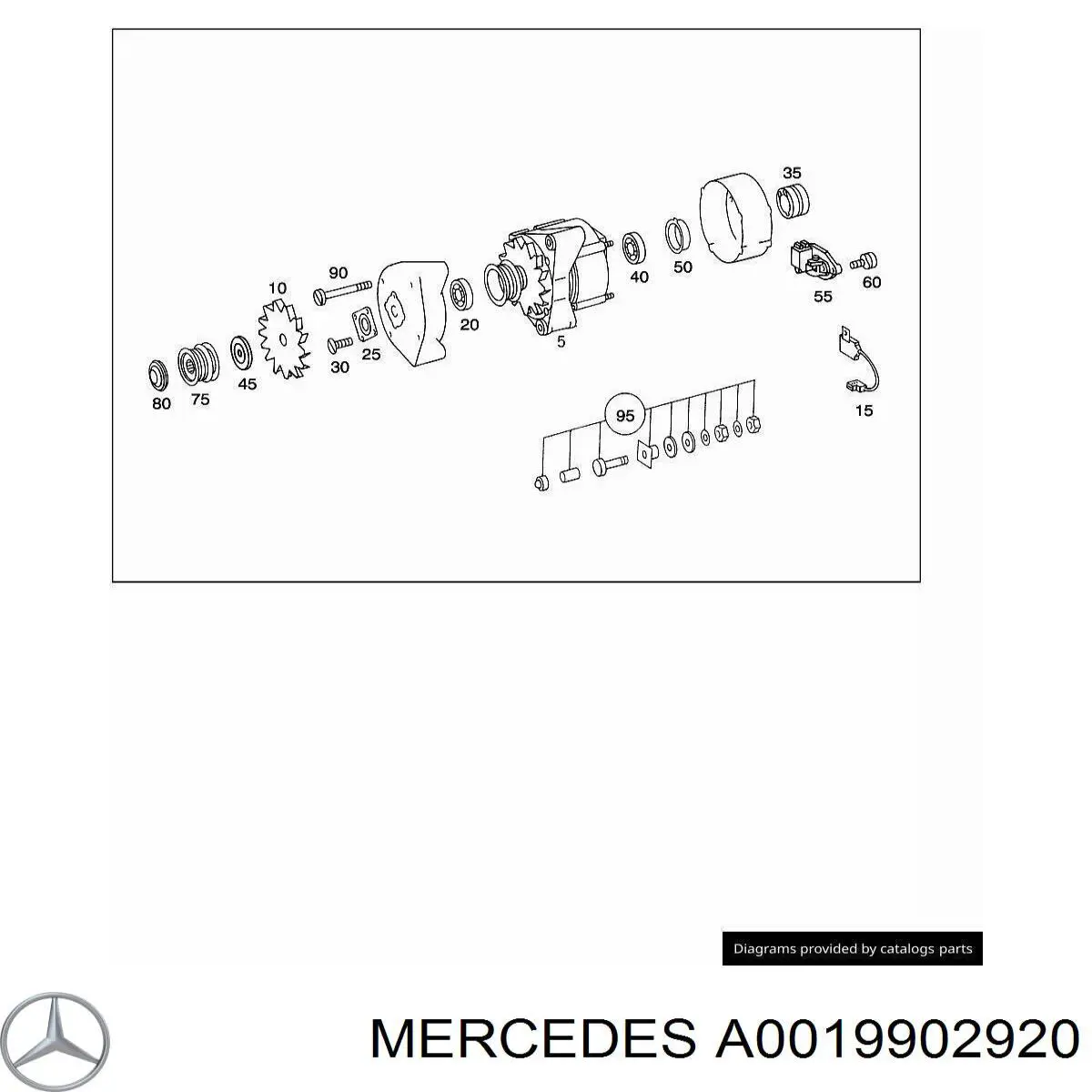 A0019902920 Mercedes Крышка генератора задняя
