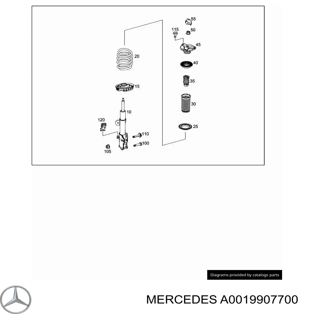 A0019907700 Mercedes болт крепления амортизатора переднего