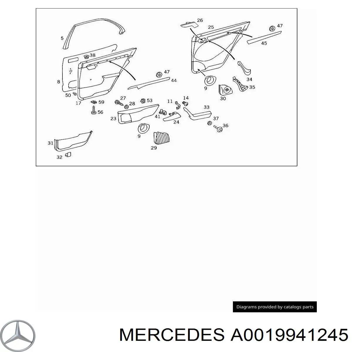 0079883478 Mercedes Пистон (клип) крепления обшивки двери