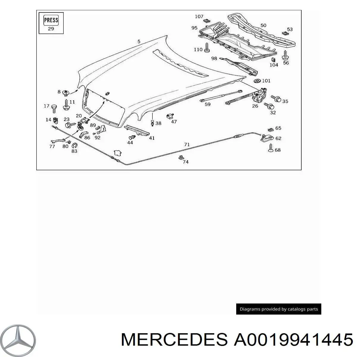  Mercedes A0019941445 цена, от 3.26 USD