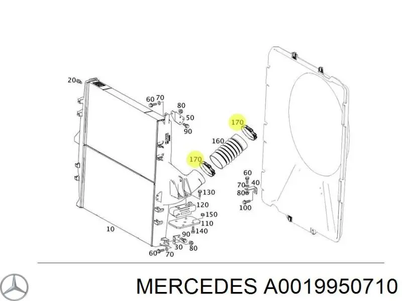 Хомут стяжной металлический, универсальный A0019950710 Mercedes