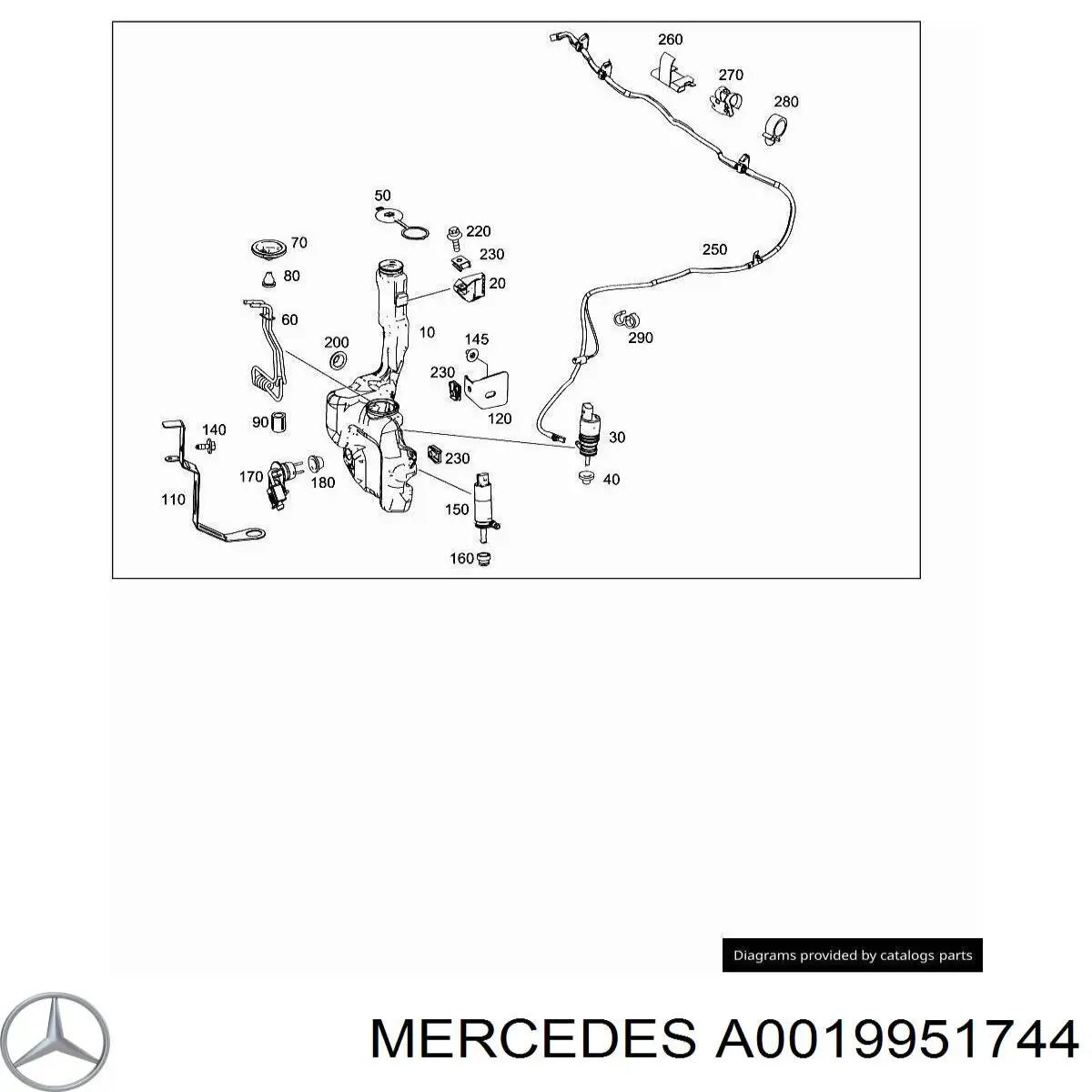 Фиксатор (скоба) проводки Mercedes A0019951744 цена, от 1.14 USD