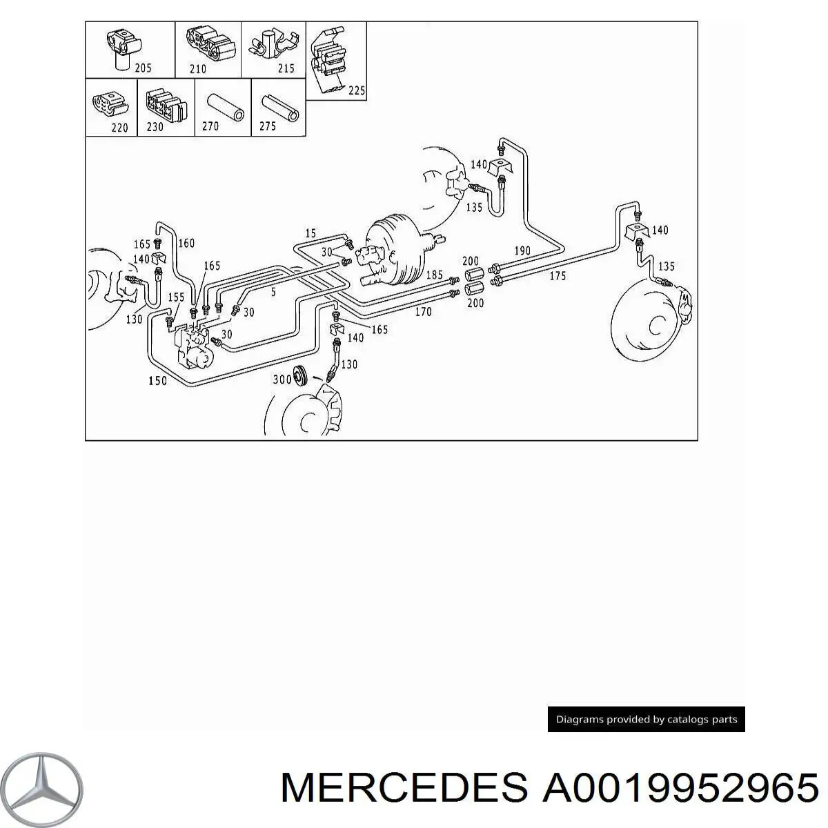 A0019952965 Mercedes Скоба тормозной трубки