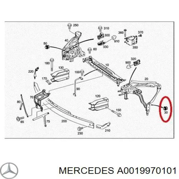 Кронштейн (адаптер) крепления фары передней Mercedes A0019970101 цена, от 16.22 USD