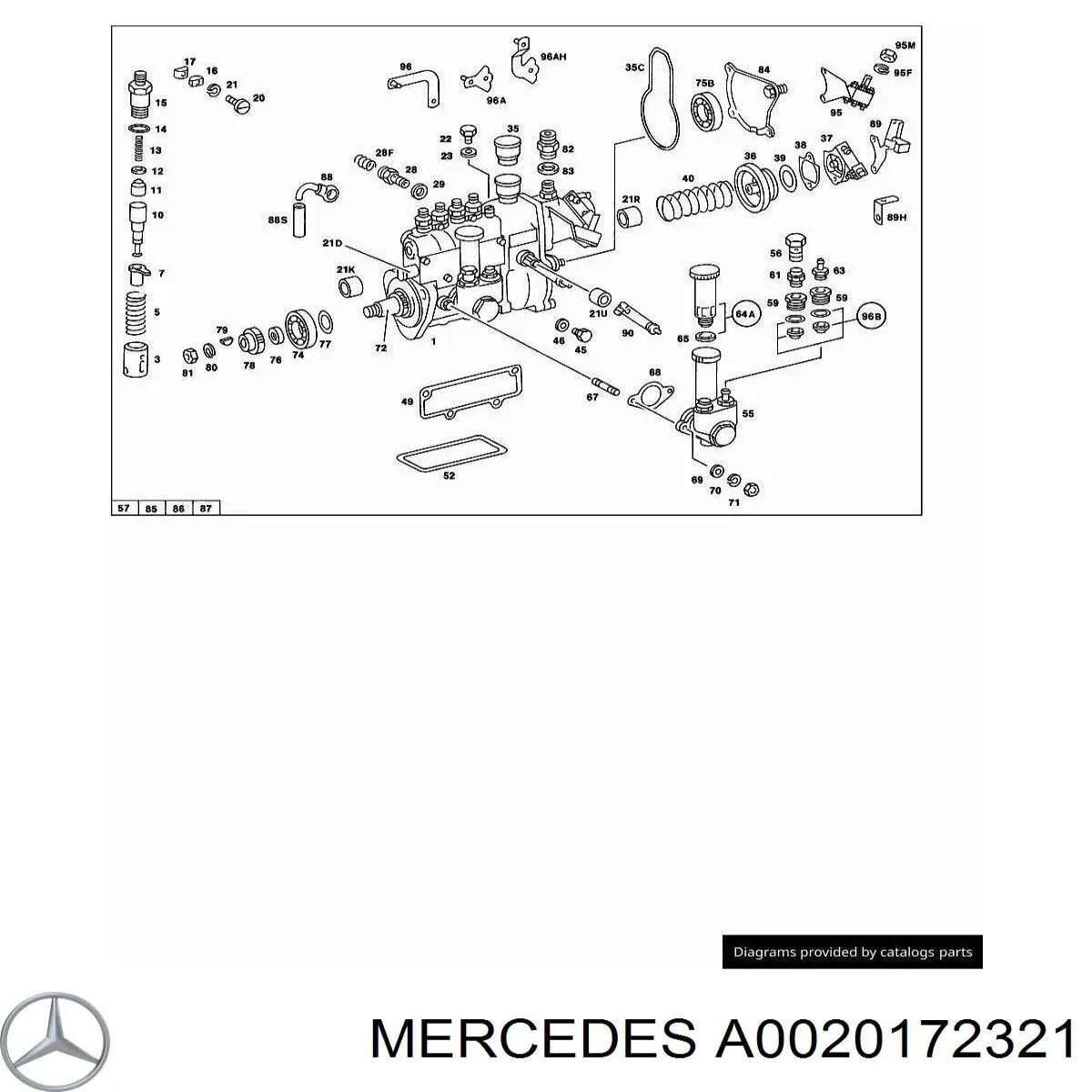 Форсунка впрыска топлива A0020172321 Mercedes